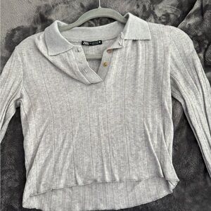 Zara Cropped Long Sleeve Top